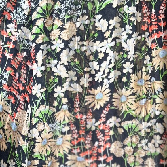 H&M Floral Long Sleeved High Neck Lightweight Blouse Navy Multi Womens Size XS - Picture 9 of 12